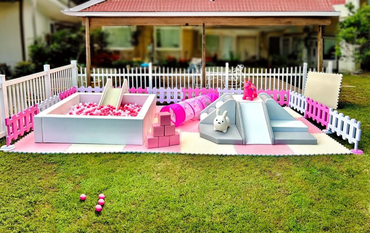 Pink soft play rentals & ball pits for toddler birthday party in Sarasota and surrounding counties